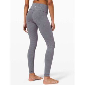 Lululemon Wunder Under High-Rise Tight 28" Luxtreme Hype Stripe Deep Berry Sz 6